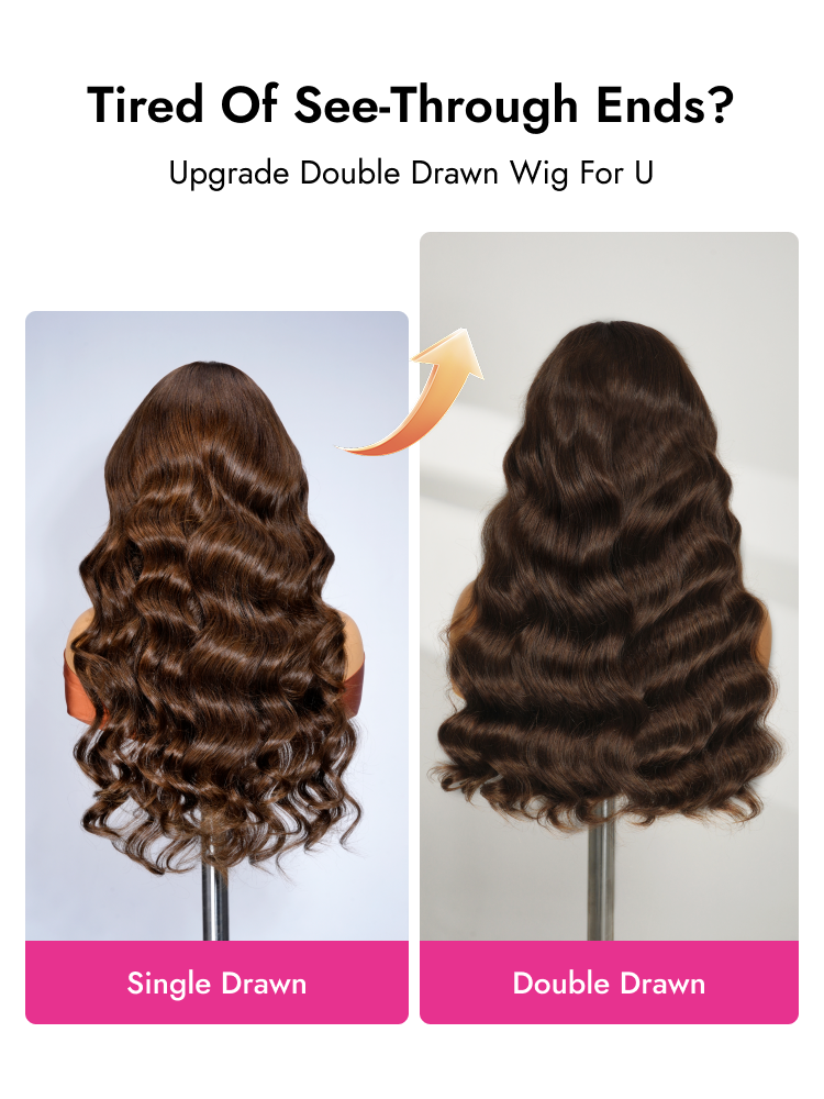 upgrade brown body wave double drawn wigs