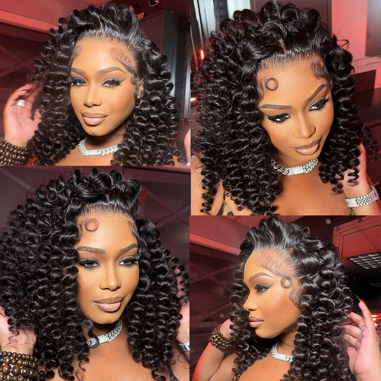 wand curls human hair wig