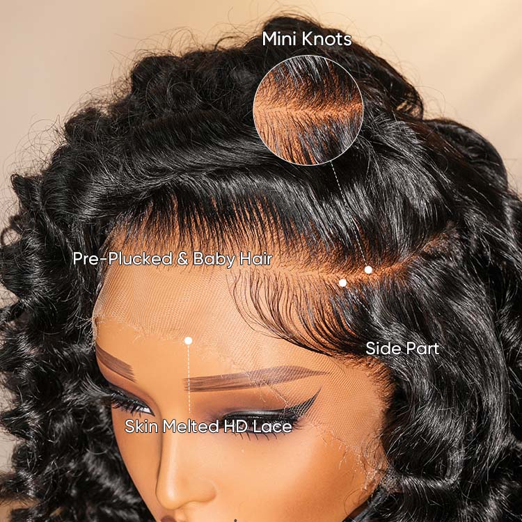 wand curl wigs human hair