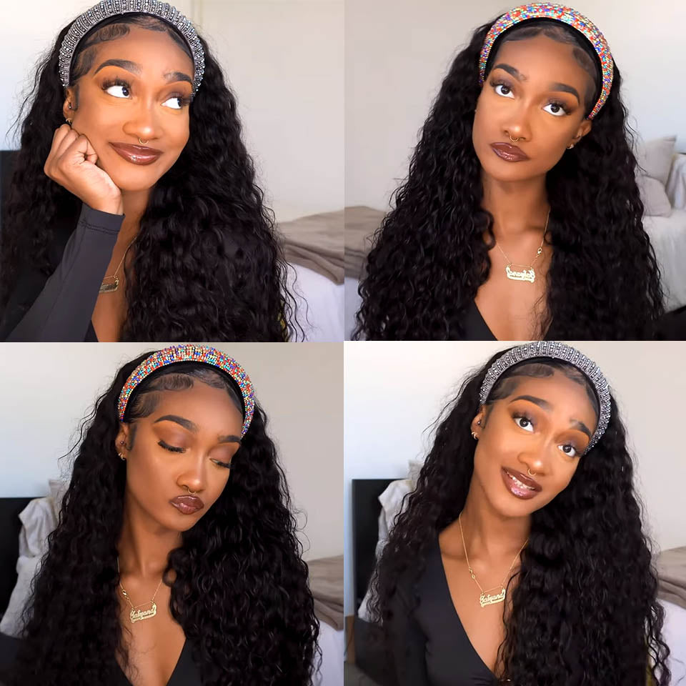 water wave headband half wigs