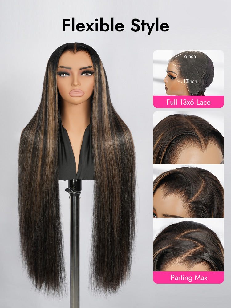 13x6 parting max highlight wig flexible style