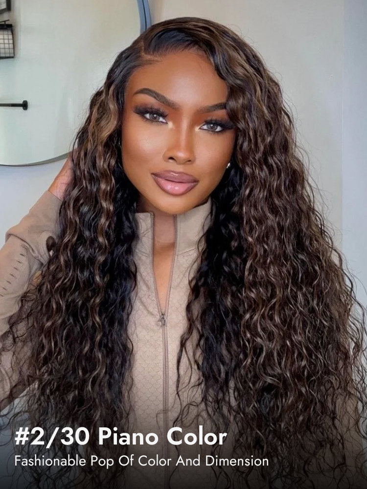 2 30 colored water wave lace front wigs