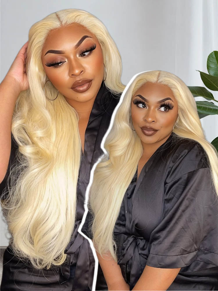 613 Blonde human Hair wig