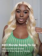 613 blonde body wave ready to go wig