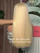 613 blonde straight double drawn wig