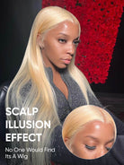 613 blonde straight invisible HD wig