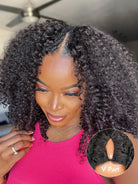 Afro Kinky Curly V Part Wig