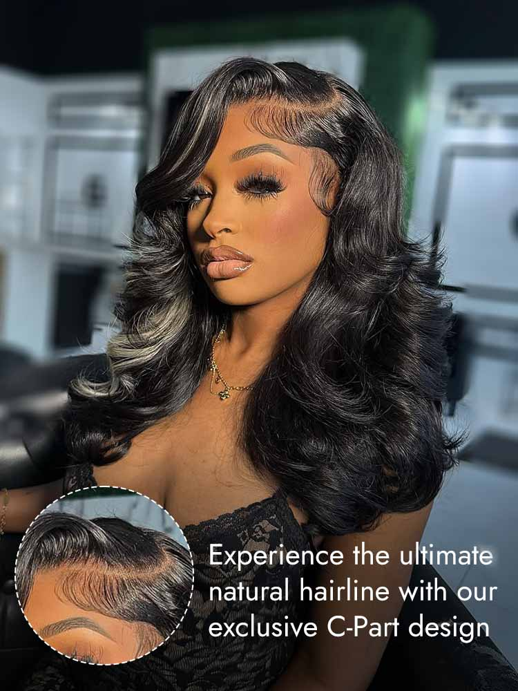 Blonde Highlight 13x6 Lace C Part Frontal Wig