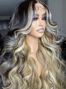 Body Wave Black Hair And Brown Blonde Highlights