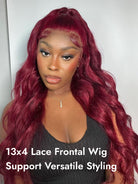 Burgundy Body Wave Lace frontal Wigs