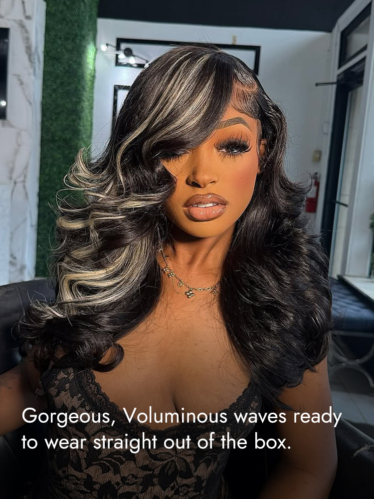 Highlights Layered Wavy Lace Wig