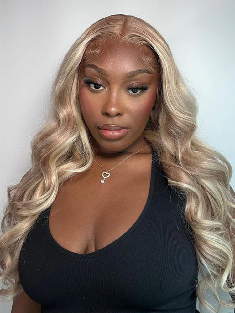 Light Blonde Glueless Wigs With Lowlights