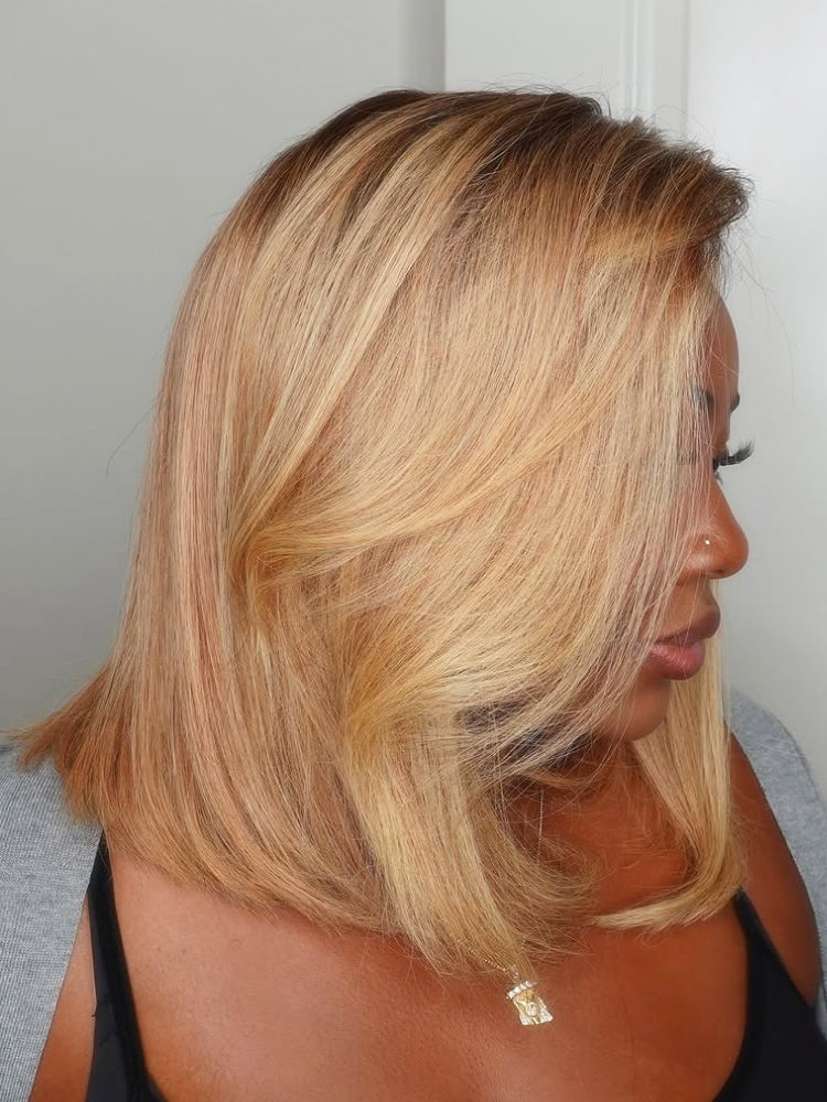 Ombre Honey Blonde Straight Bob Wig