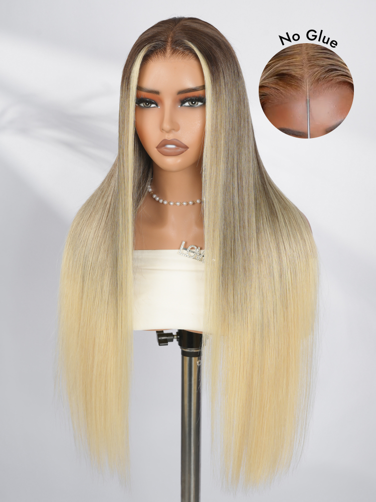ash blonde closure glueless wig