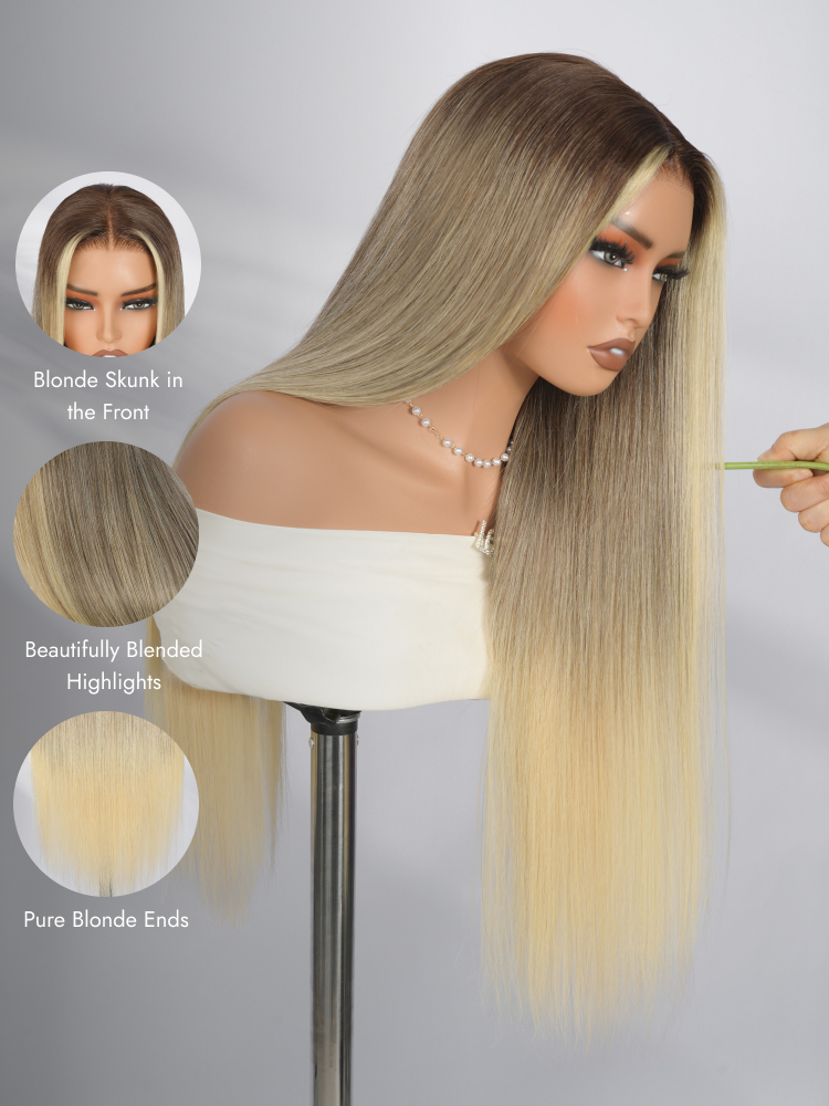 ash blonde balayage wig