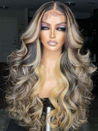 black hair and highlights