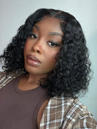 black water wave bob cut wig