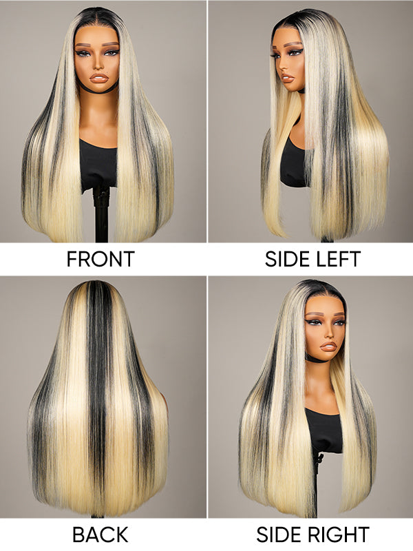 black wig with 613 highlights