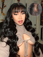 black wig with bangs