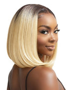 blonde 13x4 lace bob wig with brown roots