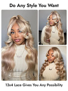 blonde highlight 13x4 Lace frontal wig