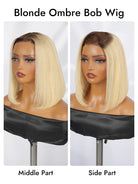 blonde ombre bob with side part