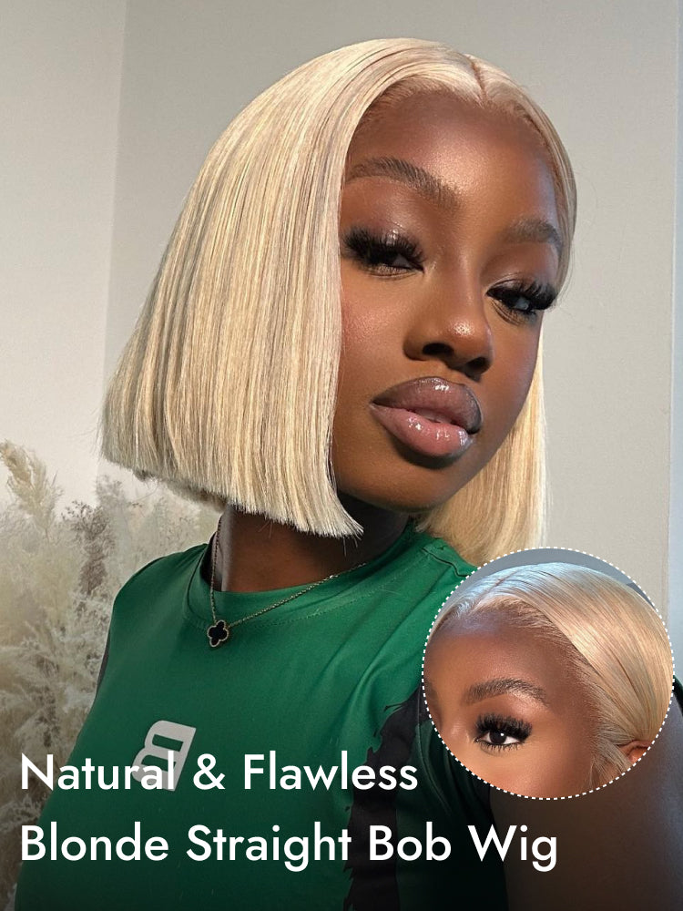 blonde straight bob wig