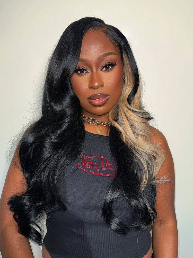 Black And Blonde Skunk Hair 13x6 Lace Frontal Wigs – Yolissa