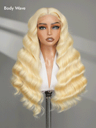 body wave blonde double drawn wig