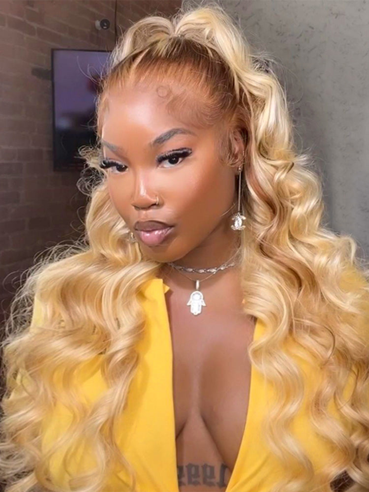 body wave blonde ombre wig