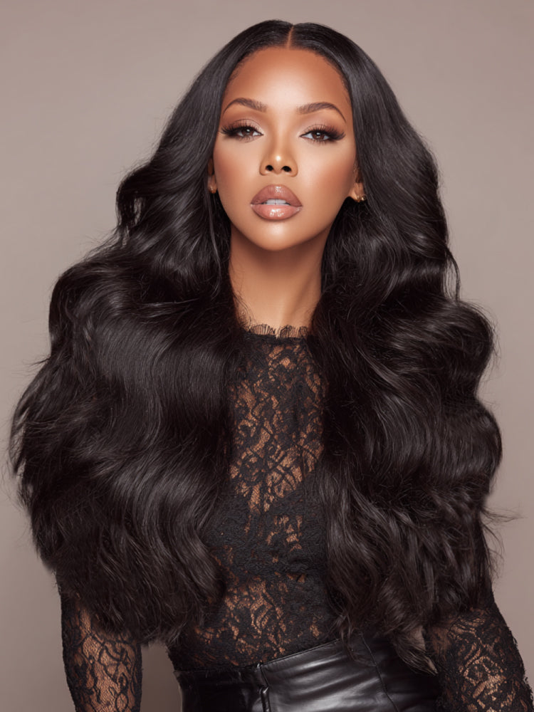 body wave full double drawn wig