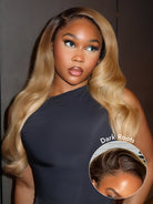 body wave ombre wig with dark roots