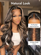 body wave piano color natural wig