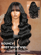 body wave wig with bangs