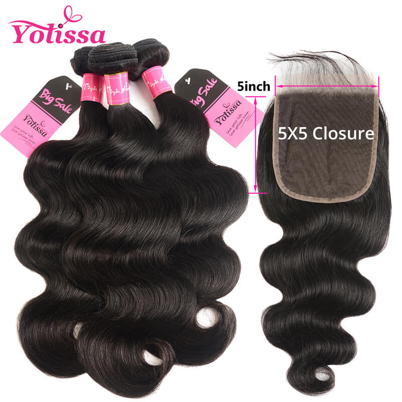 body wave 3 bundles with closure
