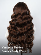 bouncy brown color body wave wig