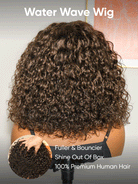 bouncy brown water wave wig