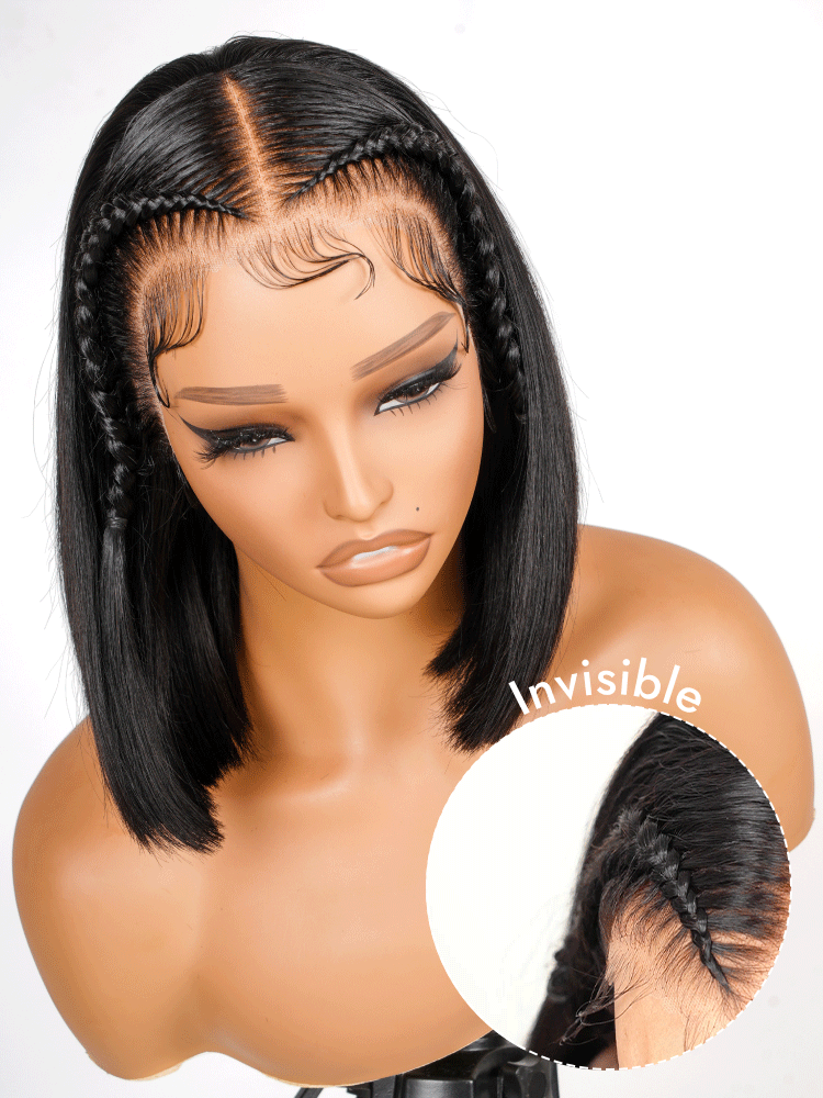 braided bob wig with invisible lace