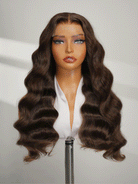 brown body wave super double drawn human hair wig
