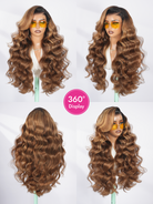 brown hair wig ombre highlights