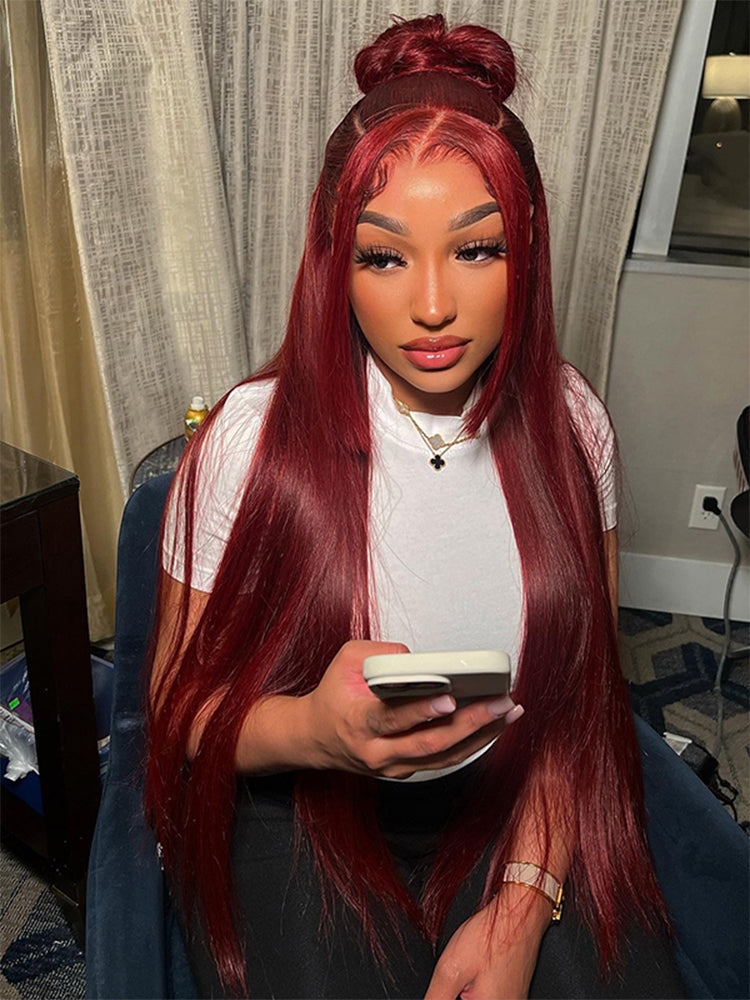 burgundy 13x6 lace wigs