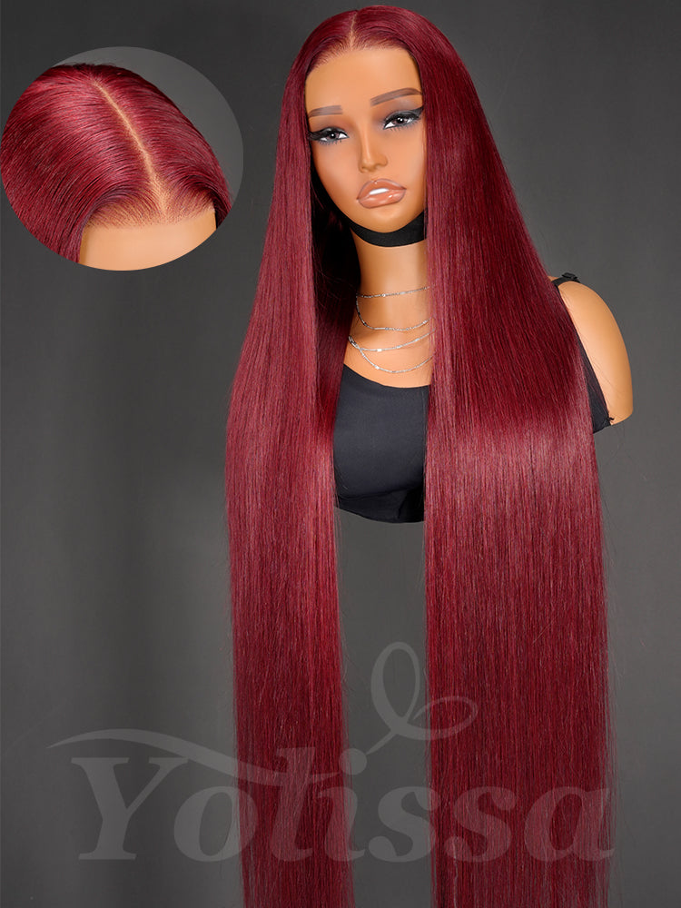 burgundy long wig