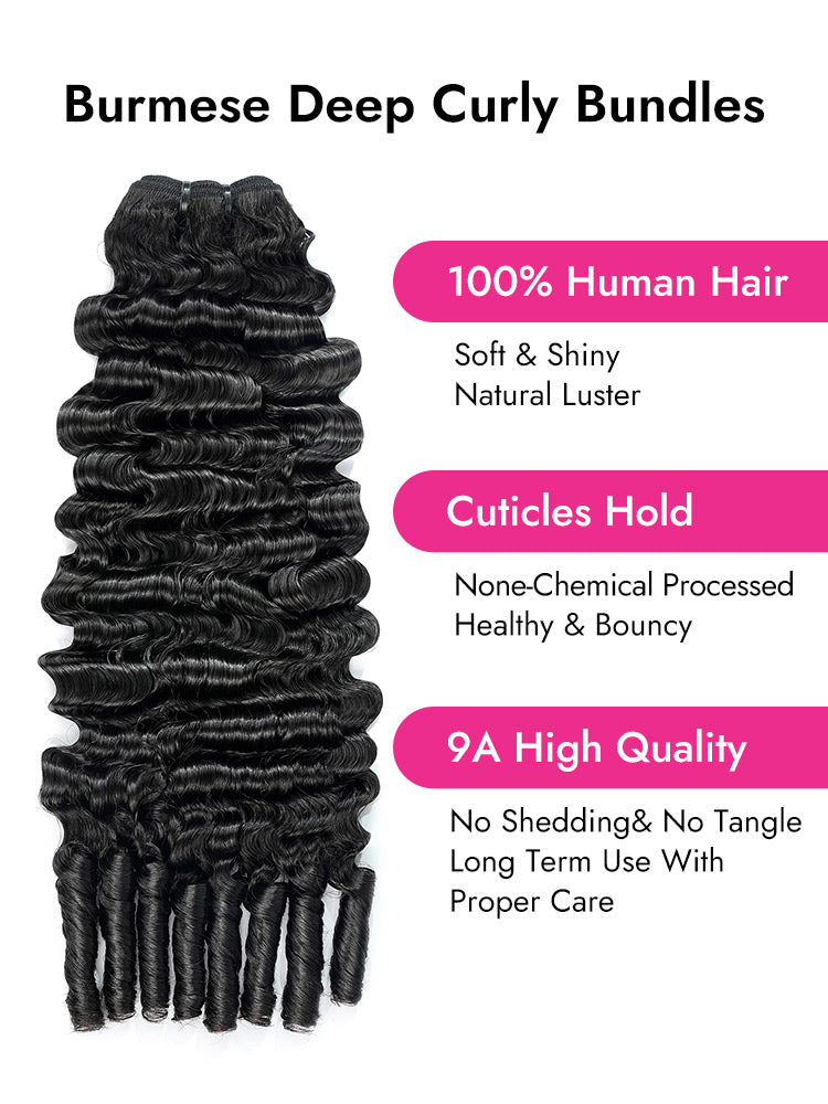 burmese deep curly human hair bundles
