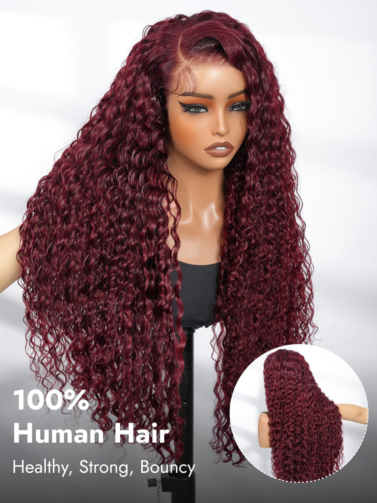Premium Cherry Cola Red Hair Deep Wave 13x6 Lace Frontal Wig