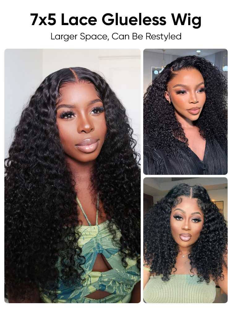 curly 7x5 lace closure wig