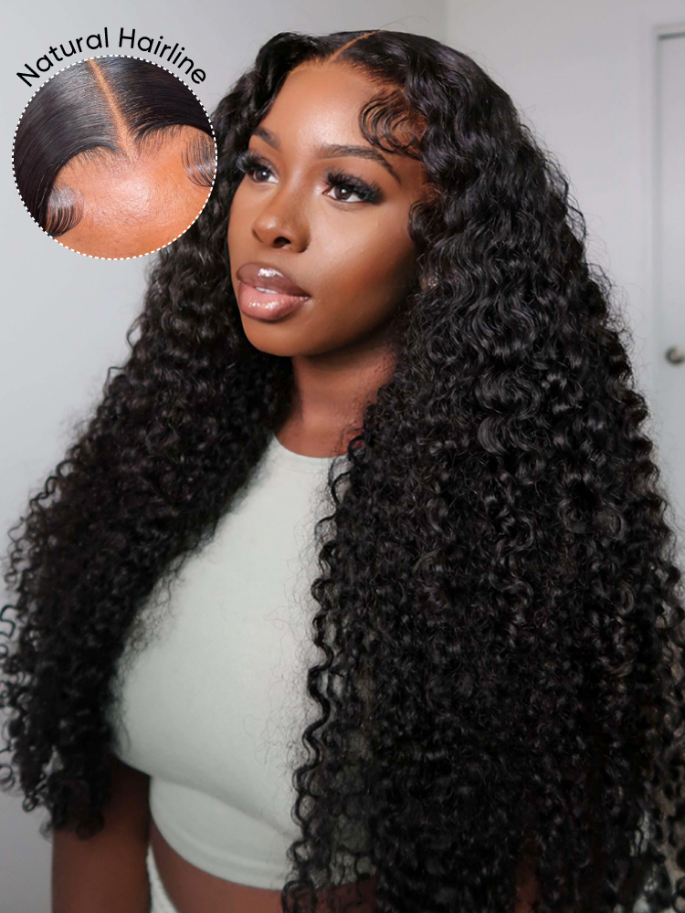 curly HD lace wig with natural hairline