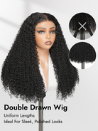 curly double drawn wig with thick ends