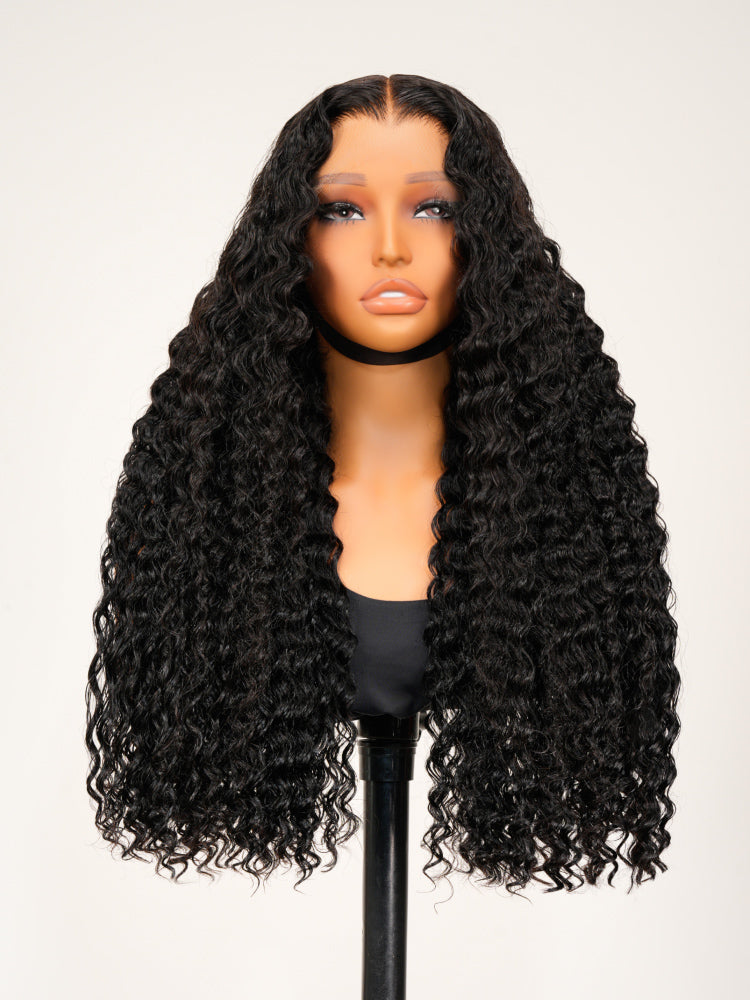 deep wave double drawn closure wig