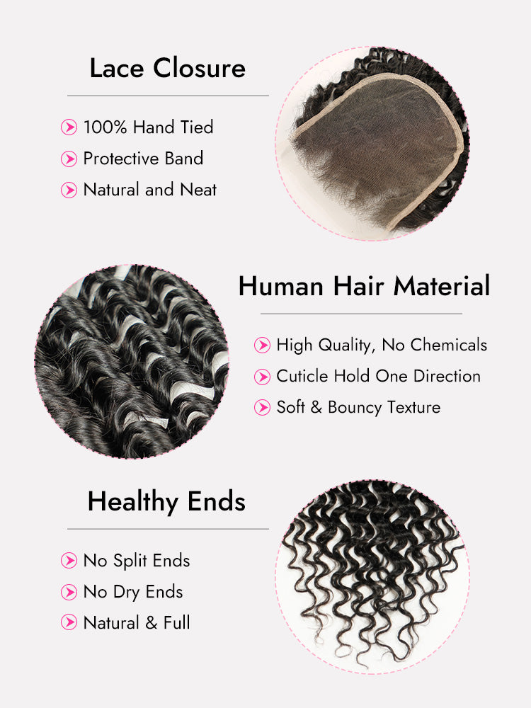 Deep Wave Closure With 5x5 HD & Transparent Lace – Yolissa Hair