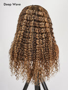 deep wave honey blonde highlight wig